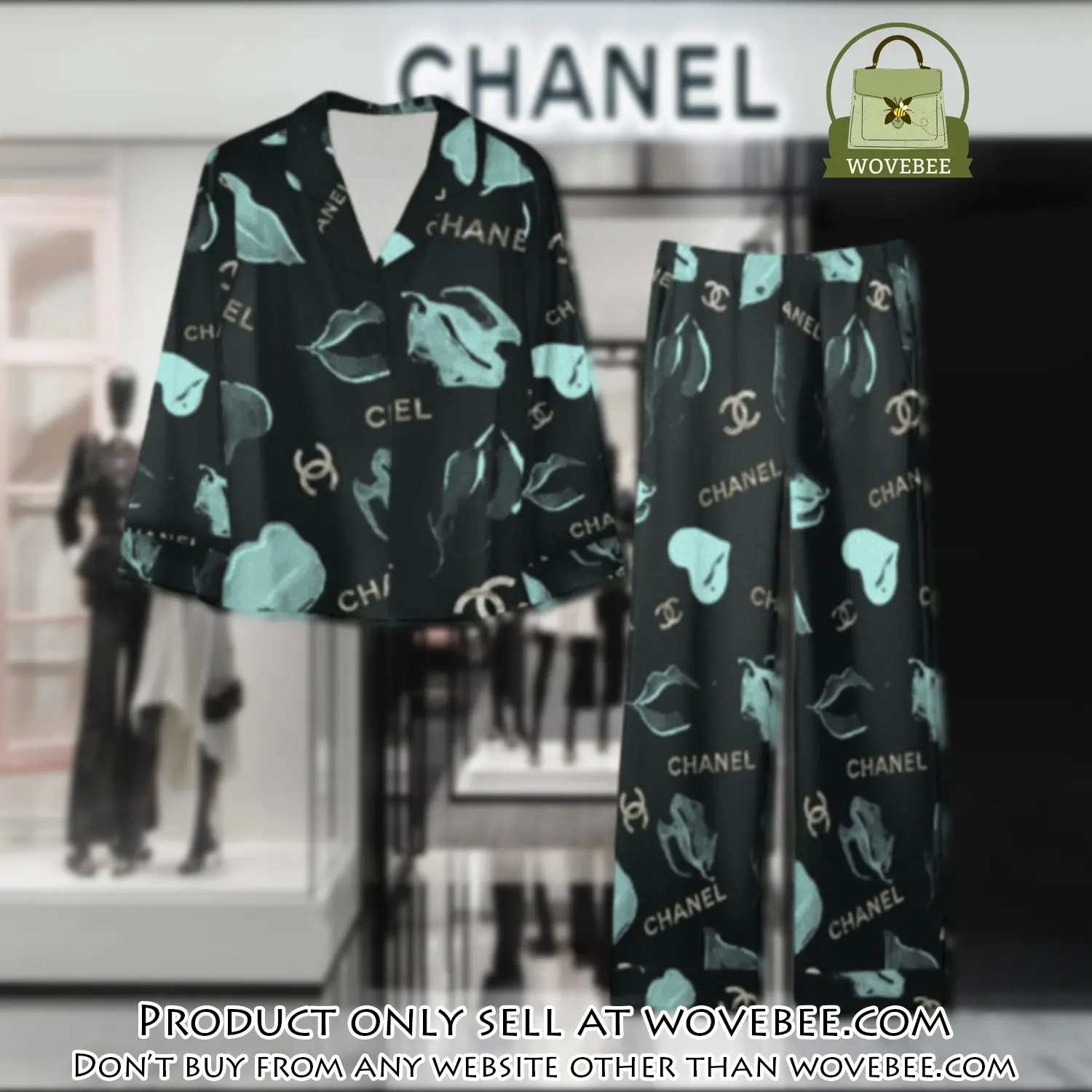 Trending luxury chanel satin pajama set pjs1040 wvb1404402